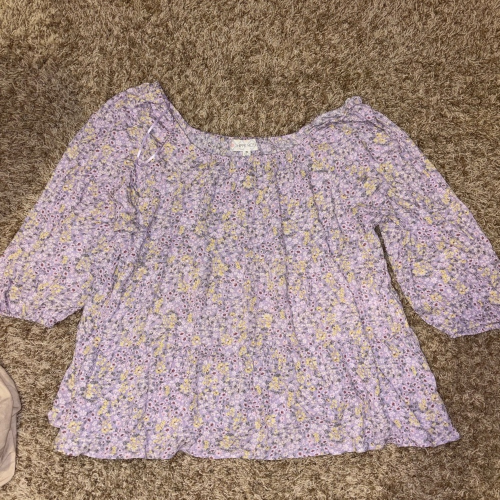 Hippie rose purple Flowy top